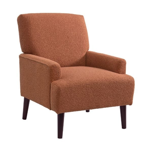 Kiwi Chair in 8077 Boucle Orange - Espresso Angle.jpg